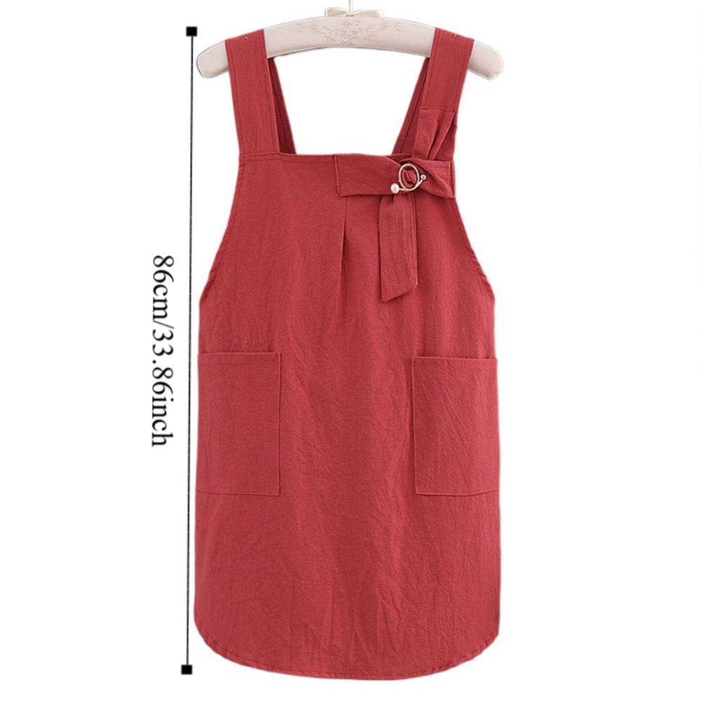 Cotton Kitchen Apron Cross Straps Korean Work Clothes Stylish Home Cooking Apron  Women