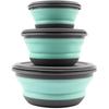 1 Set di Ciotole Pieghevoli Portatili da Campeggio, Ciotole in Silicone Pieghevoli da Campeggio e Viaggio con Coperchio, 3 Scatole Pieghevoli per Conservazione Alimentare, Adatte per Escursioni e Campeggio
