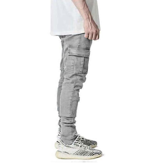 Męskie Jeansy Slim Fit Modne Proste Spodnie Codzienne