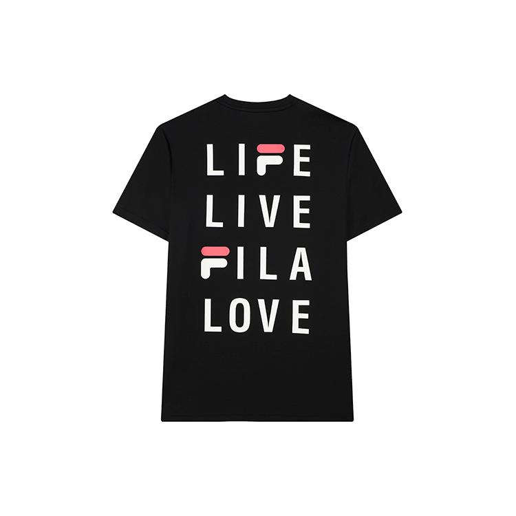 FILA T Shirts Men s Meteor Iron Black Crew Neck Moderate F11M128173F-BK XL