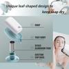 Punch-free Easy-to-clean Shower Soap Box Leaf-shaped Self-draining Soap Holder Bathroom with Suction Cup Soap Dish