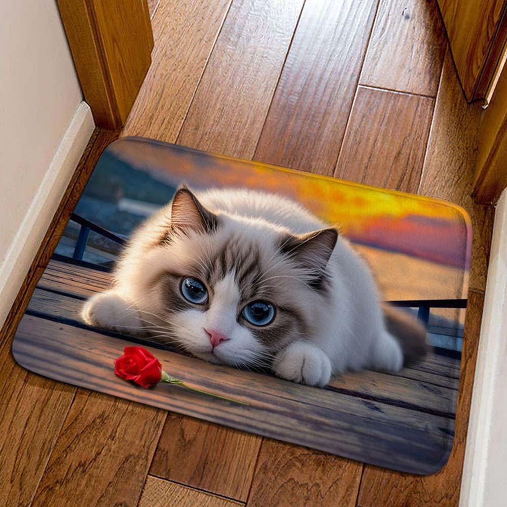 Entree deurmat met schattige huisdier cartoon dierenpatronen. Makkelijk Schoon te Maken Kleed voor Woonkamer en Slaapkamer. Woondecoratieartikel. 40X60CM(1.3X2FT