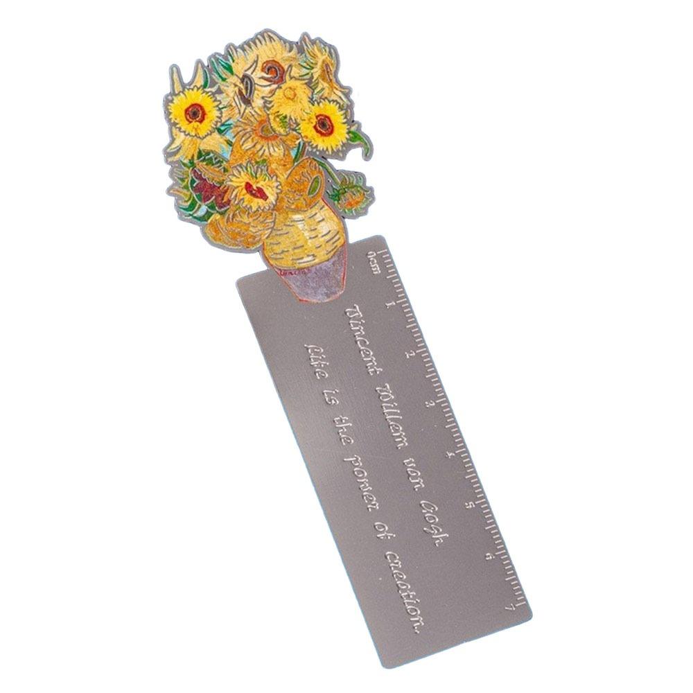 Tassel Pendant Reading Book Clip Sunflower Oil Painting Bookmarks School Office Supplies