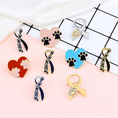 Kalpli Pati Papyon Broşlar Köpek Patileri Kedi Pençesi Metal Rozetler Kıyafet Çanta Rozeti Yaka İğnesi Hayvansever Takıları Kız Çocuklar İçin Hediyeler