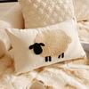 30x50/45x45CM Cute Sheep Throw Pillow Cover Simple Brown Cartoon Stamping Waist Cushion Cover Decor Home Decorative Pillowcase