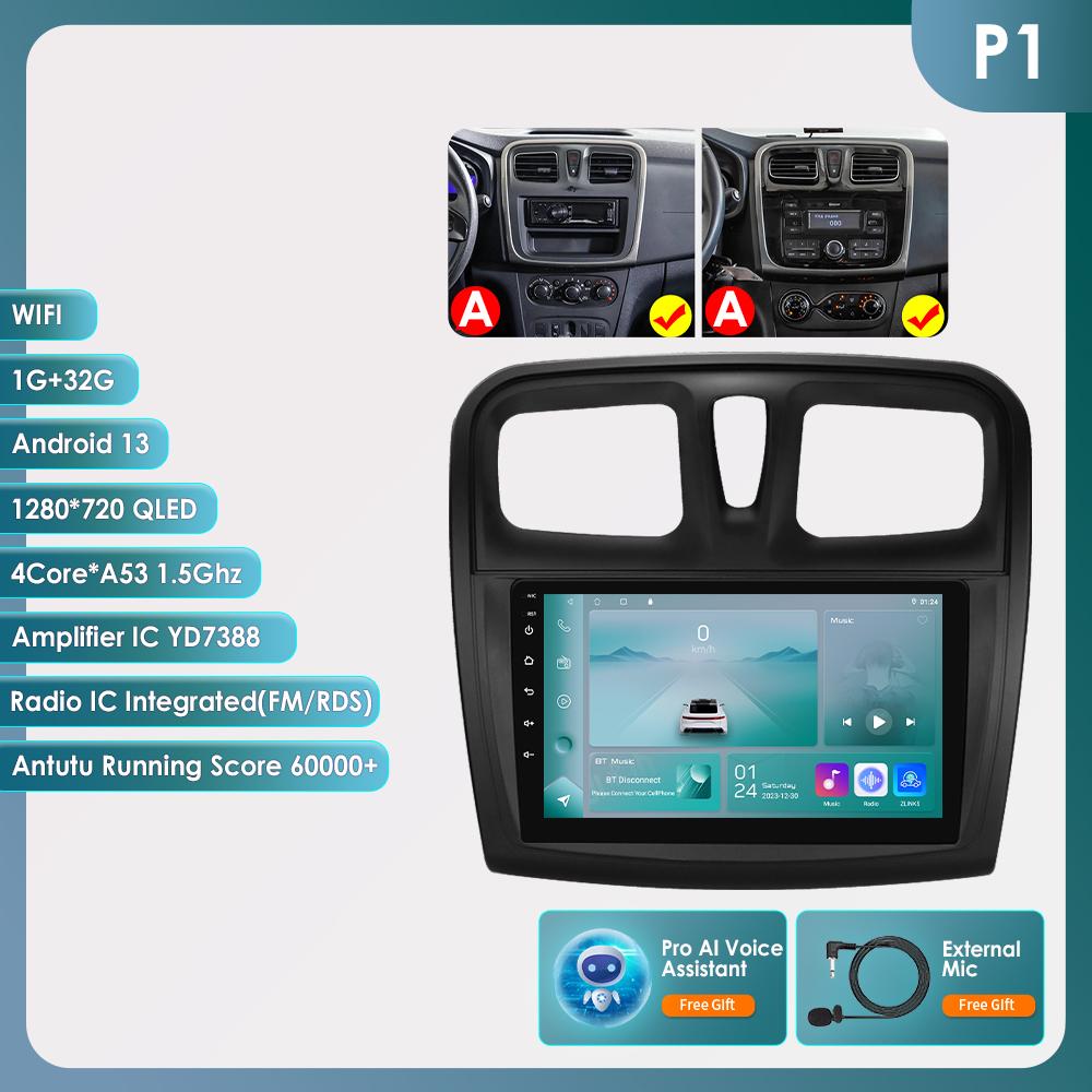 OSSURET Carplay 4G Android 13 автомобильное радио для Renault Logan 2 2014 - 2019 Sandero 2 мультимедийный видеоплеер GPS 2din Автомагнитола 7862 интеллектуальный экран