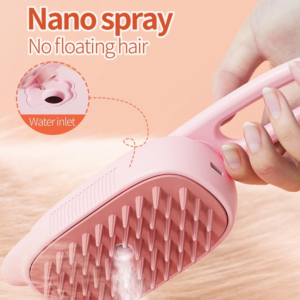 Elektrischer Haustier-Sprühkamm für Katzen und Hunde, Sprühmassagekamm, Entfernen schwebender Haare, Reinigungsmittel für Haustiere