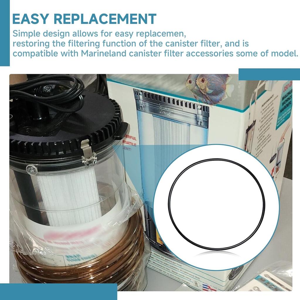(4-Pack) 14130 / PR1413 O-Ring Cover Seal Suitable for Marineland Magnum 200, 220, 330, 350 Canister Filters, Replacement for Filter Cartridge Seals