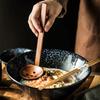 Durable Big Strainer Long-Handled Spoon Wood Handle Durable Japanese Spoon Anti-scald Ramen Spoon Japanese Tableware