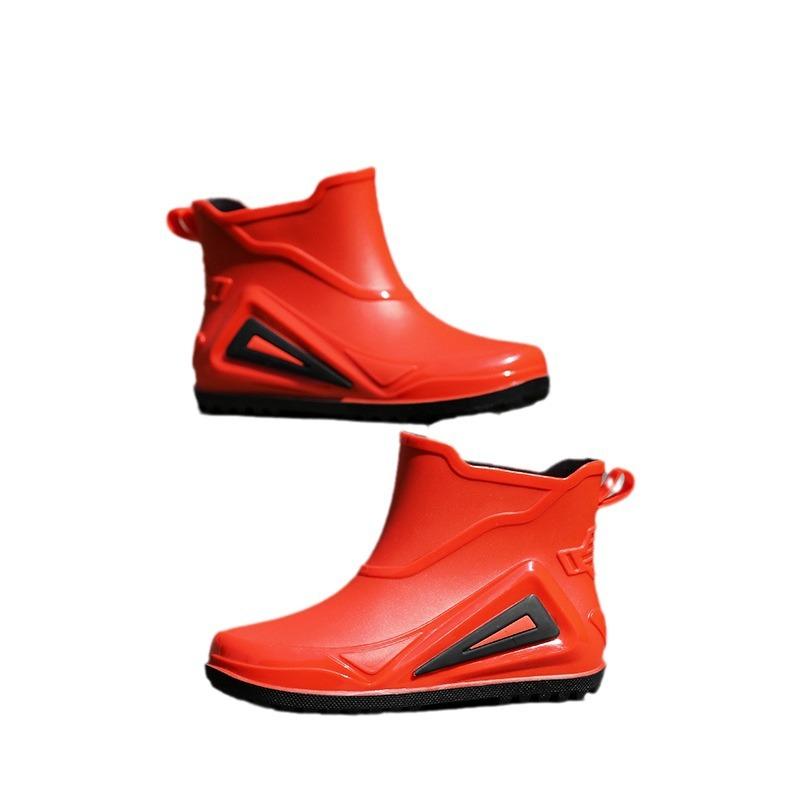 Mechanical wind and rain shoes men's summer waterproof and non-slip rain boots trendy medium tube thick-soled takeaway rider car wash