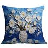 New Flower Pillowcase Imitating Three-dimensional Oil Painting Style Creative Floral Home Living Room Sofa Cushion Pillowcase