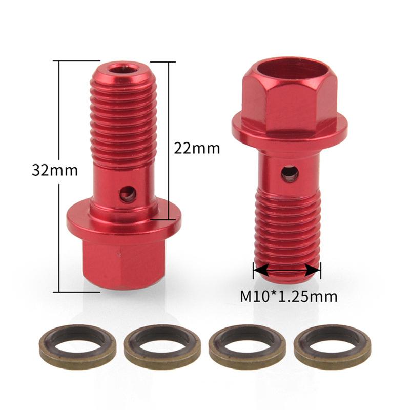 Fuel Hose Fitting Screw M10x1.25mm Motorbike Brake Pump Oil Fuel Pipe Fitting Aluminum Gold Motorcycle