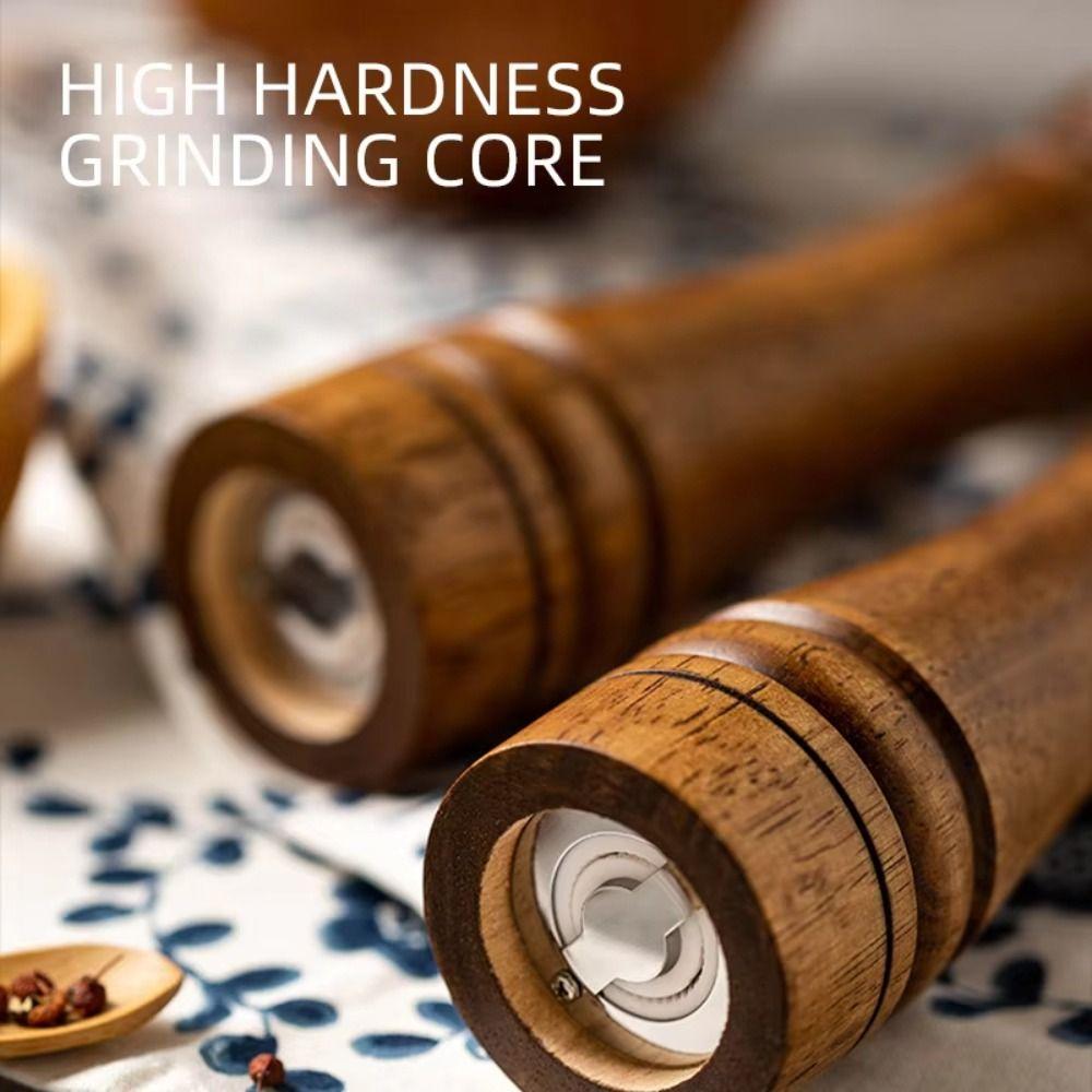 Pepper Bottle Cooking Salt Pepper Grinder Wooden Hand Pepper Grinder  Sea Salt