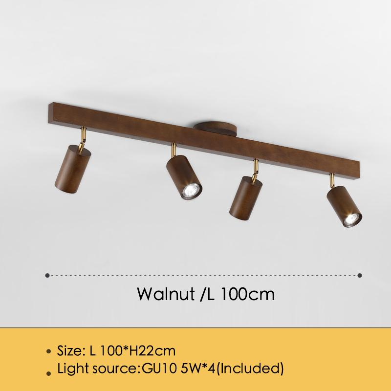 Nordic Wooden LED Ceiling Light Ceiling Spotlight LED Rail Track Lamps for Living Room Bedroom Kitchen Restaurant Decoration