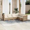 VidaXL Garden Lounge Set with Cushions 6 Pcs Beige Braided Resin 3261859
