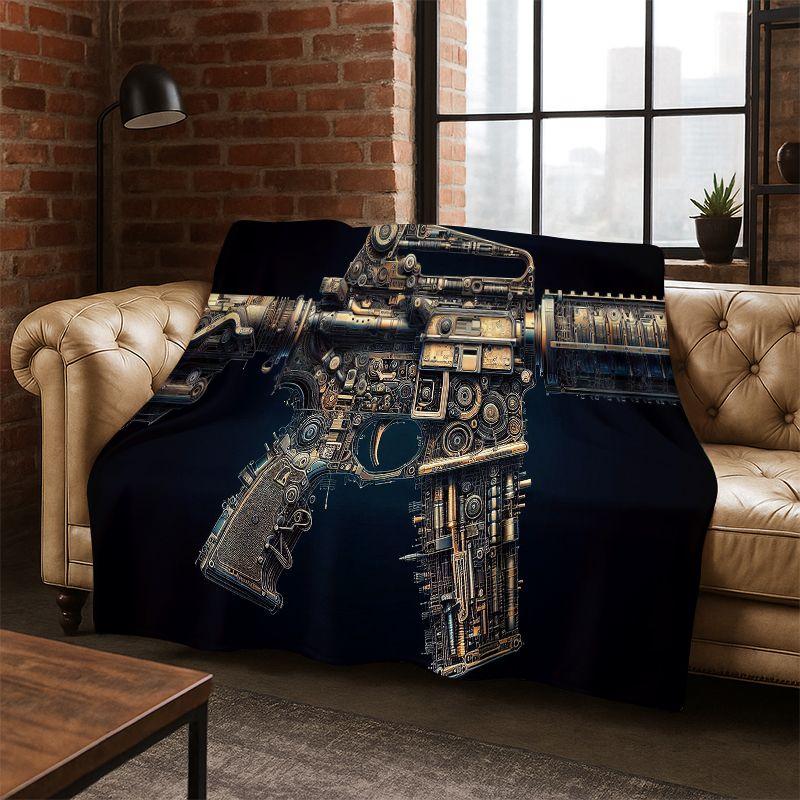 Gun Pistol Ammunition Bullet Cartridge Flannel Blanket Soft Warm Throw Blanket for Bedroom Living Room Bed Travel Camping Picnic