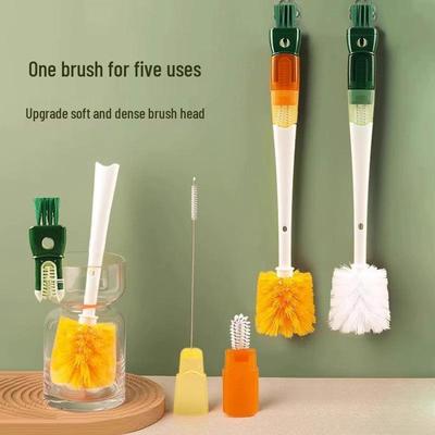 5-in-1 Flaschen- und Strohhalmreinigungsbürsten-Set mit langem Griff