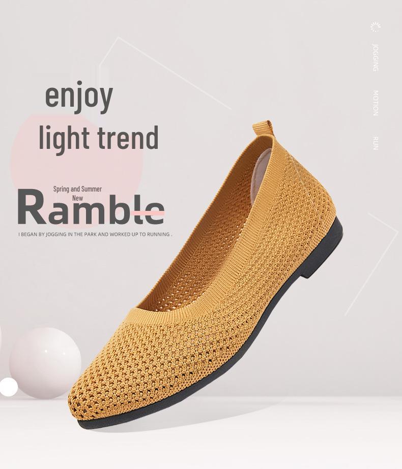 Women's Breathable Knit Loafers - Soft Sole, Slip-On, Casual Summer Flats