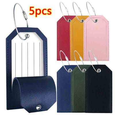 Damen Herren Gepäckanhänger für Koffer, Reisezubehör, modisch, einfarbig, PU-Leder, Koffer, Tasche, Etikett, Tag, Name, ID, Adresse