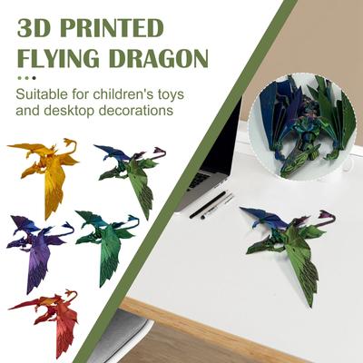 3D Printed Flying Dragon, Articulated Model, Flexible Animal Flying Dragon Figurine, 3D Printed Items Cheap, Stress Relief, Restlessness Relief