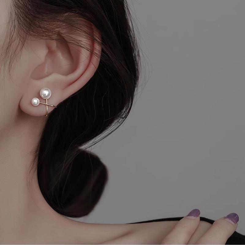 2 STÜCKE Perlenohrclips für Frauen Französisches Temperament Clip Ohrringe Kein Piecing Schmuck Weibliche Party Accessoires Mädchen Geschenke