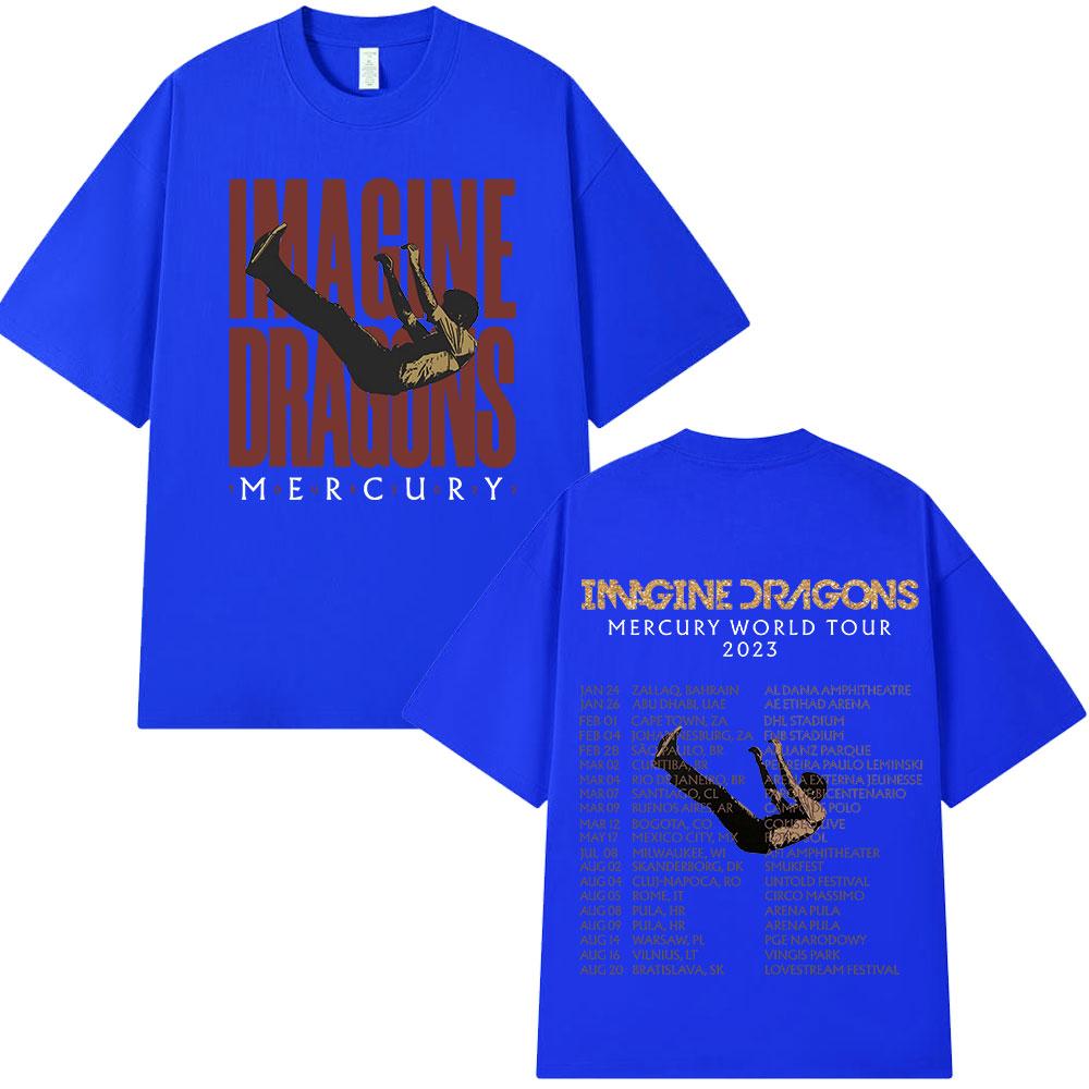 Imagine Dragons Mercury Tour 2022 Concert T Shirt Hip Hop Rock Band Tshirt Men Women Clothing Cotton Loose Short Sleeve T-shirts