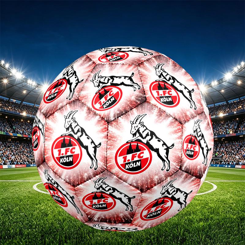 FC Koln Print Size 5 Soccer Ball, PU Wear Resistant Football for Match Training and Daily Practice, Birthday Gift for Soccer Fans