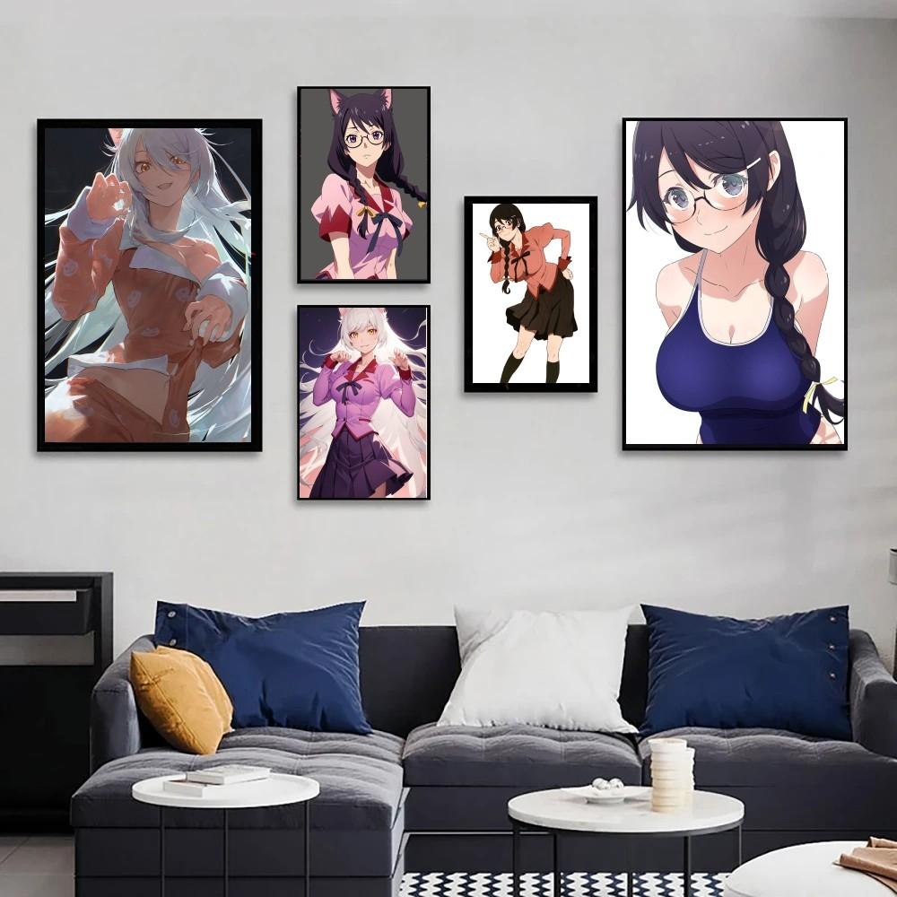 1pc Hanekawa Tsubasa Anime Kizumonogatari Poster Poster Art Print Bar Living Room Furniture Decor