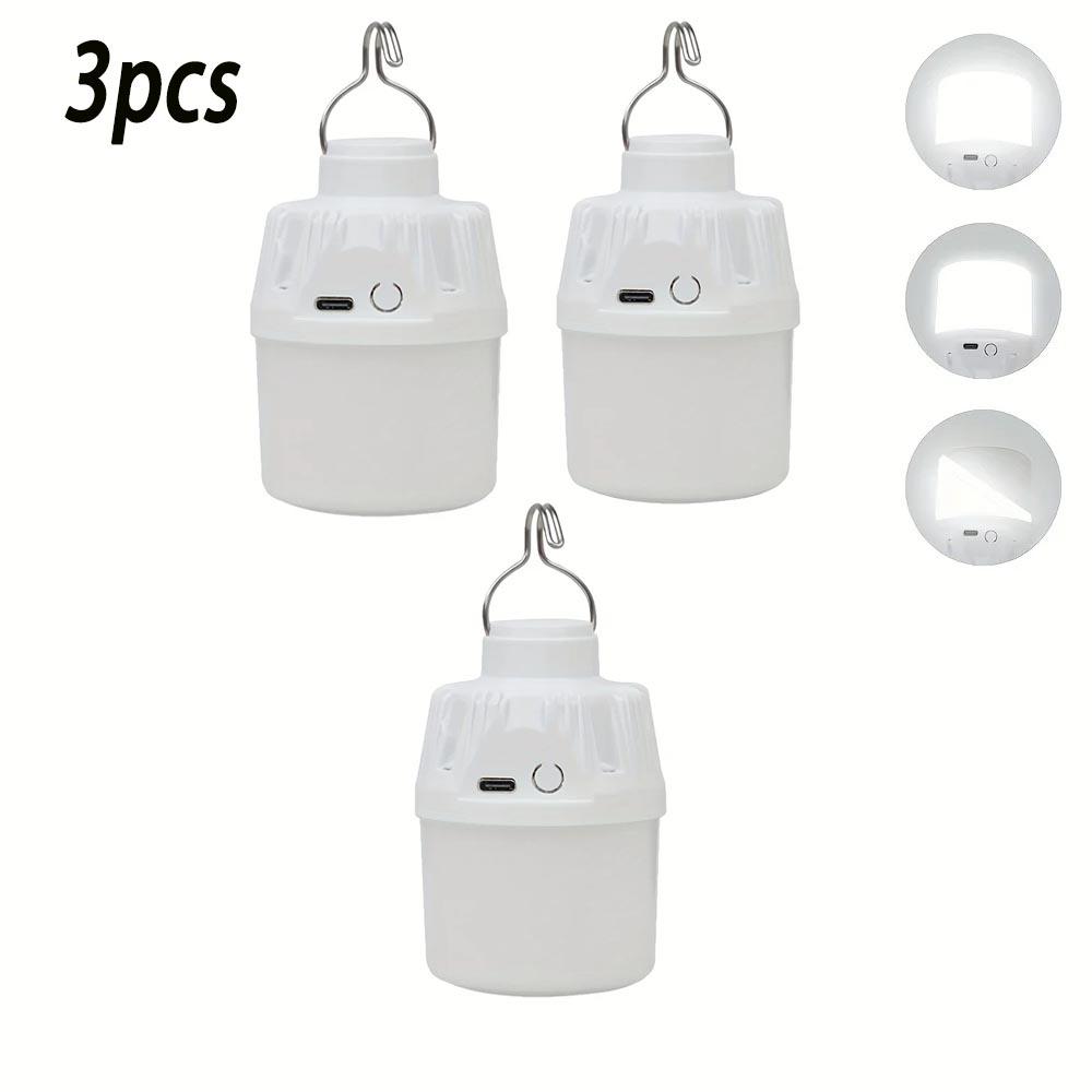 1/2/3/5/10PCS Portable LED Camping Light Bulb Outdoor Electric Lamp USB Charging 3 Lighting Modes White/Orange for Camping