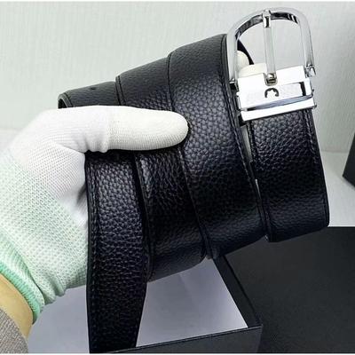 Men's Belt, Genuine Leather Ins Youth Belt, Lychee Pattern Pin Buckle Pants, Jeans Belt.