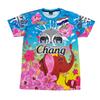 Maglietta Festival Songkran Thailandia da Uomo Stampa Elefante Birra Chang Manica Corta Asciugatura Rapida Top Casual per Celebrazione Songkran