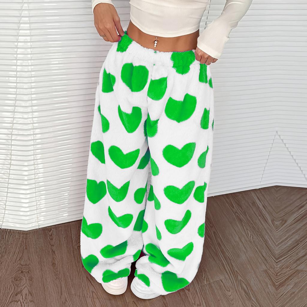 Women's Casual And Fashionable Printed Elastic Waist Loose Wide Leg Pants