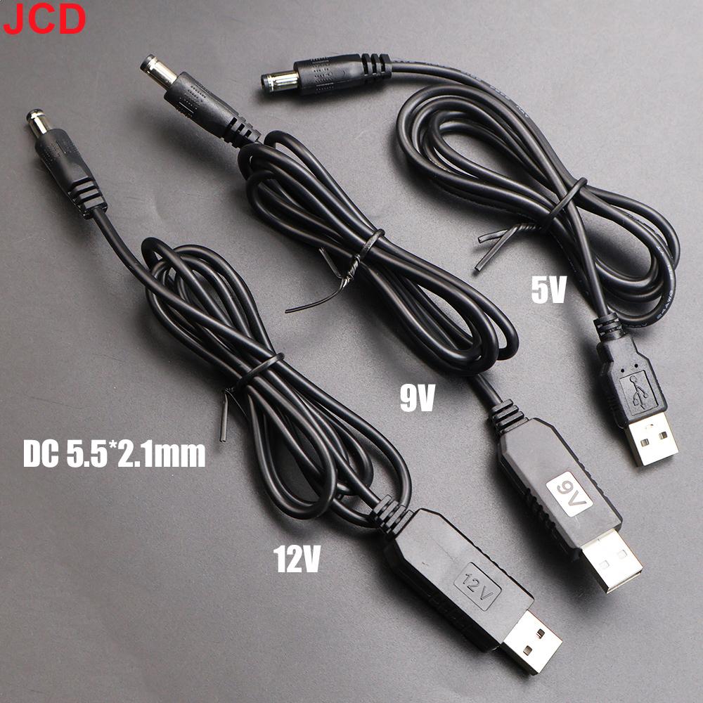 JCD 1pc USB power boost line DC 5V To DC 9V / 12V Step UP Module USB Converter Adapter Cable 2.1x5.5mm Plug