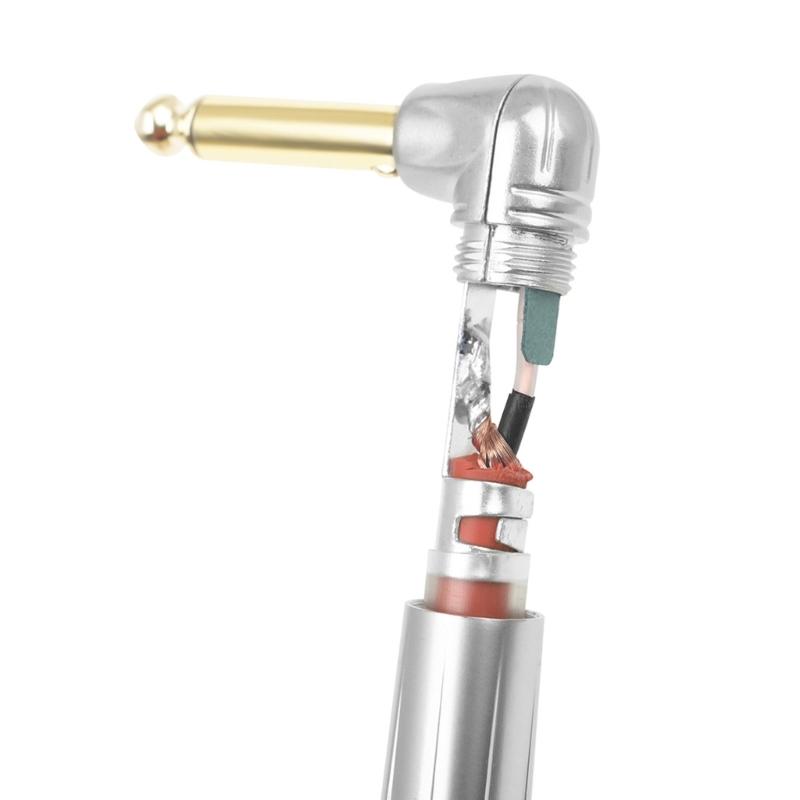 Guitar Cables, 6.35mm To 6.35mm TRS Stereos Amp Rubber Guitar Cord for Studio Monitor Electric Guitar Keyboards Mixers