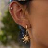 Fashion Sun Pattern Earrings Moonstone Embellished Stainless Steel Party Accessory Gift For Fashion Lovers
