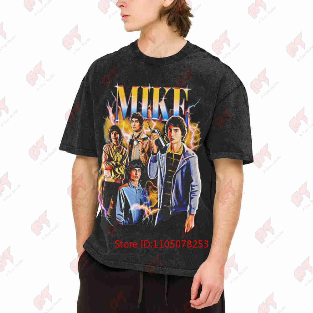 The Classic Mike Heartthrob Dark Superpower Upside World TV Vintage Washed Tee Pure Cotton T-Shirt