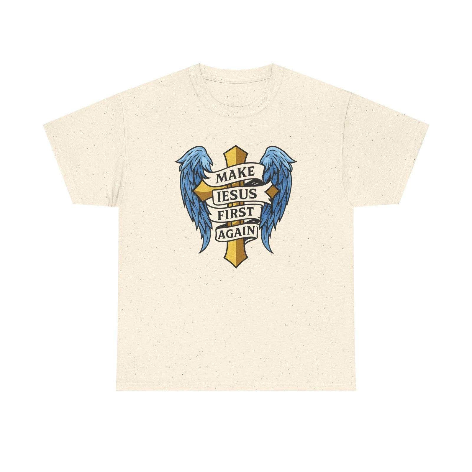 Make Jesus First Unisex Heavy Cotton Tee, Christian Shirt, Faith-Based [...] XL