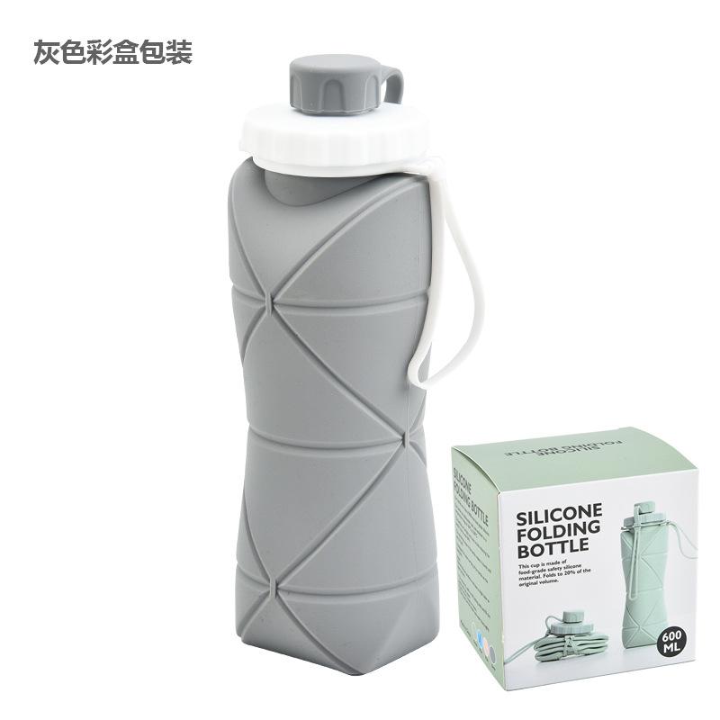 Silicone folding water cup, outdoor sports kettle, large capacity travel water cup, silicone folding cup, coffee cup 601-700ml