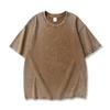 Retro Washed Distressed Short Sleeve T-shirt - 250g High Density Cotton, 8 Colors