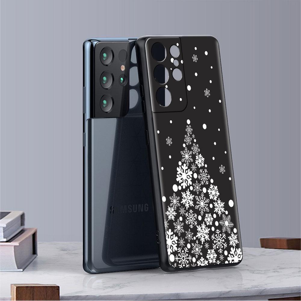 Phone Black Soft Case For Samsung Galaxy S22 S21 S20 Ultra FE S9 S8 S10 Plus Note 20 10 9 Fundas Cover Merry Christmas In Winter