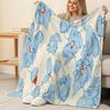 Lightweight Floral Flannel Throw Blanket, Soft Cozy Warm with Exquisite Print, Home Decor for Bedroom Living Room, Perfect for Christmas & Halloween