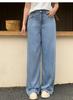 Plus Size Lyocell High-Waisted Wide-Leg Flowy Jeans – Tummy Concealing Floor-Length Women's Pants, Style 66130