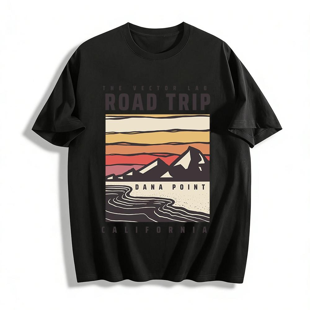 Retro Dana Point Road Trip California Graphic Casual Tee Pure cotton T-shirt XXS