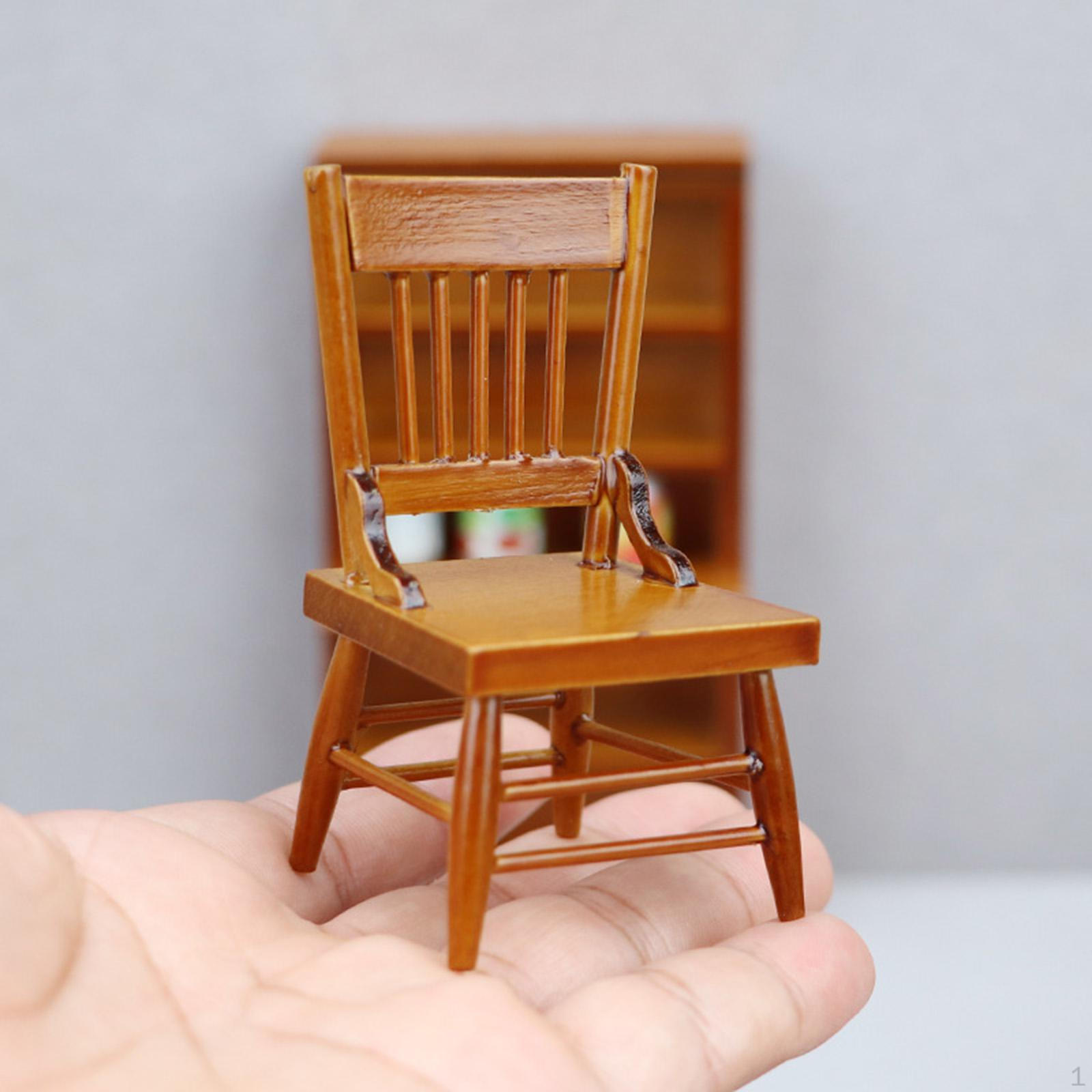 

12-й кукольный стул, модель мебели, деревянная игрушка для ролевых игр, мини-игрушка для кукольного дома в масштабе 1/12