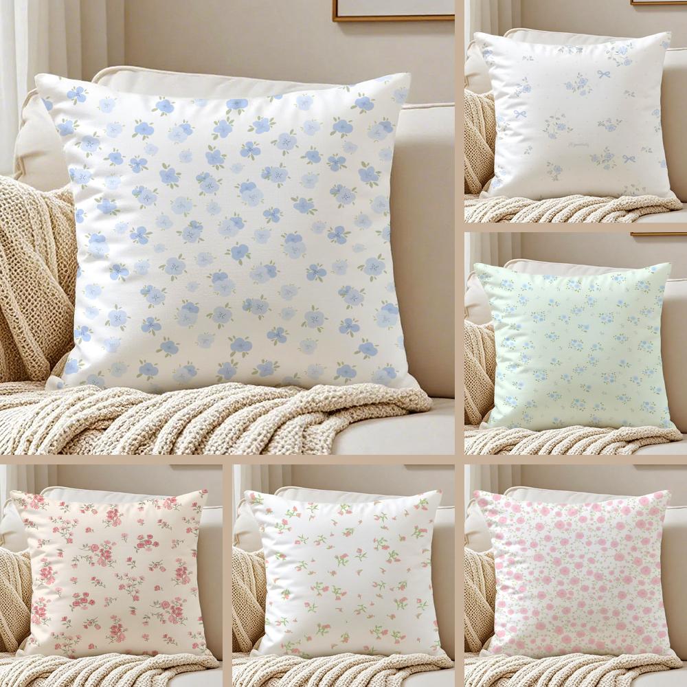 Elegant Flowers With Artistic Patterns Cushion Cover Pillowcase Anti-Dustmite Living Room Sofa Decor Cushion Room