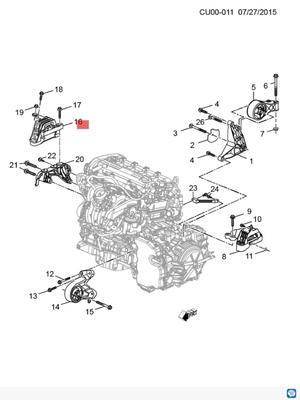 9038769 71: Kompatibel med Buicks Nya GL8 Avenirs främre och bakre motor- och växellådsfästen.