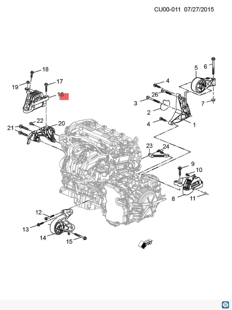 9038769 71: Compatible with Buick New GL8 Avenir's front and rear engine and transmission mounts.