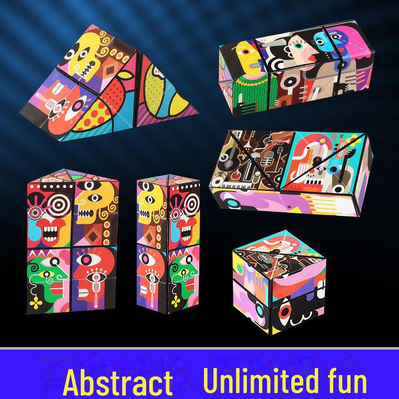 Unlimited Decompression Geometric Cube: Educational Flip & Changeable Hand Toy