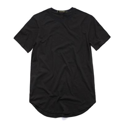 Spring and Summer Pure Cotton Fashion Long Men's T-shirt Street Hip-hop T-shirt Punk Short-sleeved Top Loose Casual T-shirt