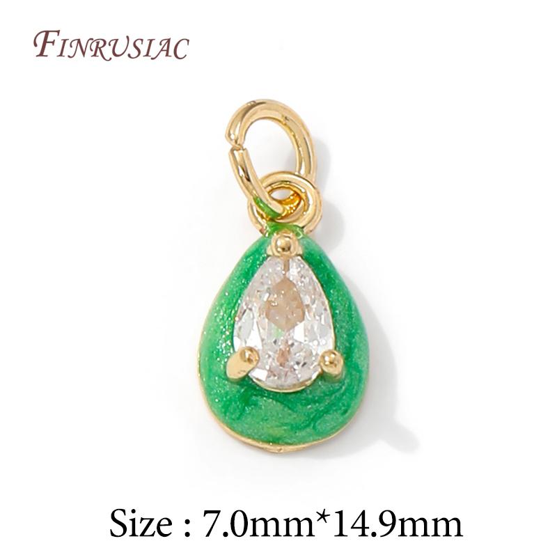14K Gold Plated Enamel Charms with CZ Crystal,Heart Moon Pendant For DIY Jewelry Making,DIY Bracelet Necklace Earring Supplies
